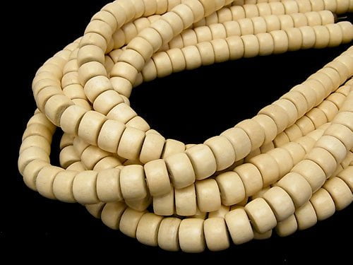 1strand $3.99! White Wood Roundel 11 x 11 x 6 mm 1strand beads (aprx.15 inch / 38 cm)