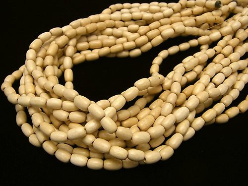 1strand $3.79! White Wood Rice 8 x 5 x 5 mm 1strand beads (aprx.15 inch / 38 cm)