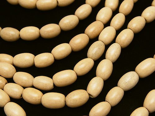 1strand $3.79! White Wood Rice 9 x 6 x 6 mm 1strand beads (aprx.15 inch / 38 cm)