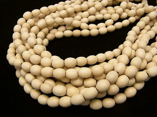 1strand $4.79! White Wood Rice 10x8x8mm 1strand beads (aprx.15inch / 38cm)