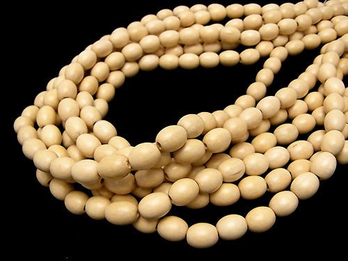 1strand $4.79! White Wood Rice 10x8x8mm 1strand beads (aprx.15inch / 38cm)