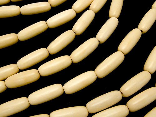 1strand $4.79! White Wood Rice 20x7x7mm 1strand beads (aprx.15inch / 37cm)