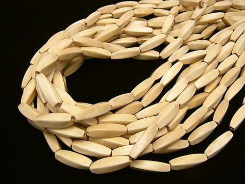 1strand $4.79! White Wood 4 Faceted Twist Faceted Rice 20 x 7 x 7 mm 1 strand beads (aprx.15 inch / 37 cm)