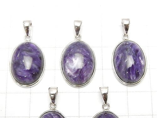 [Video] 1pc $23.99! High Quality Charoite AAA Pendant 20x14mm Silver925 1pc