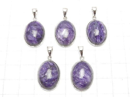 [Video] 1pc $23.99! High Quality Charoite AAA Pendant 20x14mm Silver925 1pc