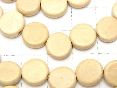 1strand $3.79! White Wood Coin 10x10x3mm 1strand beads (aprx.15inch / 36cm)