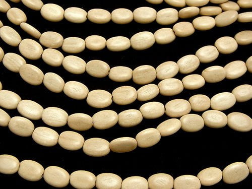 1strand $4.79! White Wood Oval 10x8x4mm 1strand beads (aprx.15inch / 38cm)