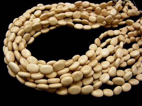 1strand $4.79! White Wood Oval 10x8x4mm 1strand beads (aprx.15inch / 38cm)