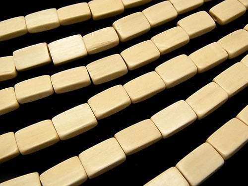 1strand $4.79! White Wood rectangle 12 x 8 x 4 mm 1strand beads (aprx.15 inch / 38 cm)