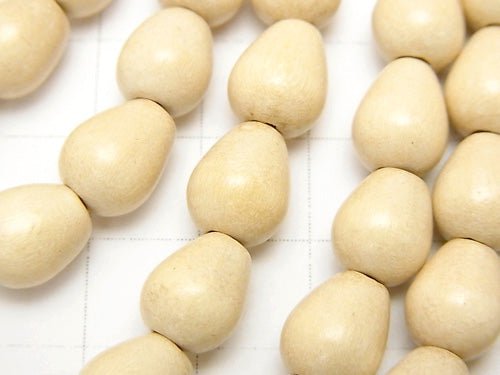 1strand $3.79! White Wood Vertical Hole Drop 10x8x8mm 1strand beads (aprx.15inch / 37cm)