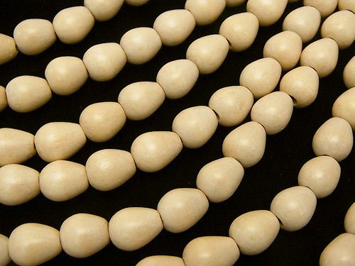 1strand $3.79! White Wood Vertical Hole Drop 10x8x8mm 1strand beads (aprx.15inch / 37cm)