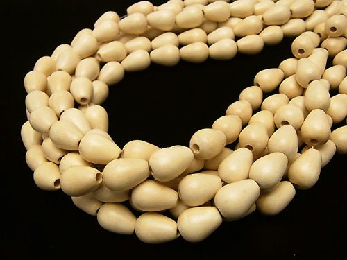 1strand $4.39! White Wood Vertical Hole Drop 14 x 10 x 10 mm 1strand beads (aprx.15 inch / 36 cm)