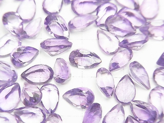 [Video]High Quality Amethyst AAA Loose stone Pear shape Faceted 8x5mm 5pcs