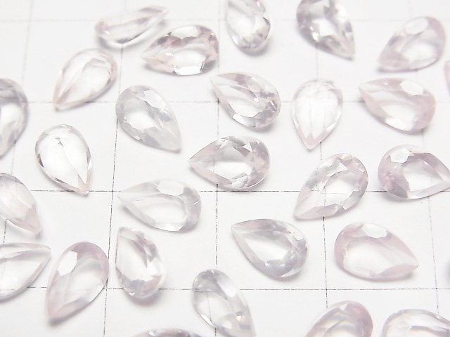 [Video]High Quality Madagascar Rose Quartz AAA Loose stone Pear shape Faceted 8x5mm 5pcs