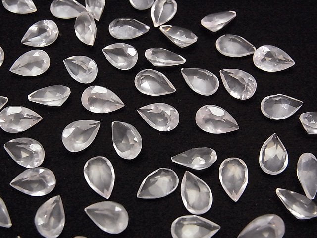 [Video]High Quality Madagascar Rose Quartz AAA Loose stone Pear shape Faceted 8x5mm 5pcs