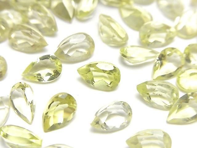 [Video]High Quality Lemon Quartz AAA Loose stone Pear shape Faceted 8x5mm 5pcs