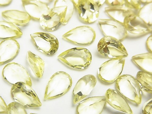 [Video]High Quality Lemon Quartz AAA Pear shape  Faceted 8x5x3mm 5pcs $3.79!