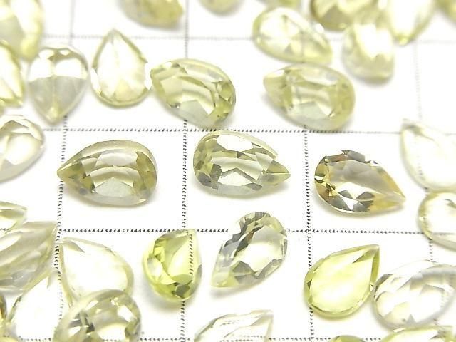 [Video]High Quality Lemon Quartz AAA Loose stone Pear shape Faceted 8x5mm 5pcs