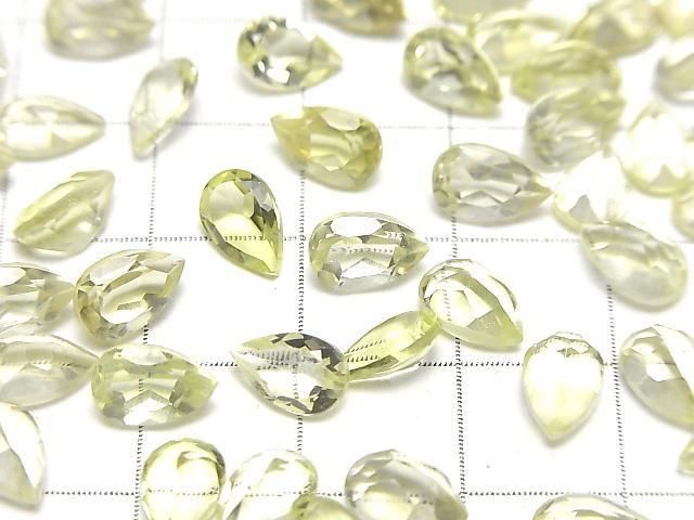 [Video]High Quality Lemon Quartz AAA Loose stone Pear shape Faceted 8x5mm 5pcs