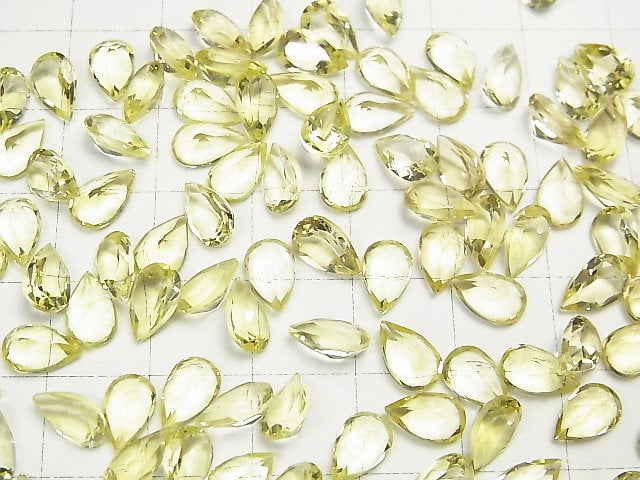 [Video]High Quality Lemon Quartz AAA Pear shape  Faceted 8x5x3mm 5pcs $3.79!