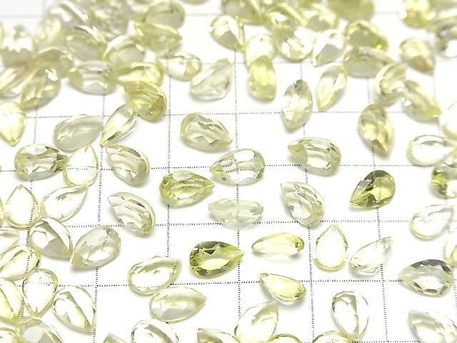 [Video]High Quality Lemon Quartz AAA Loose stone Pear shape Faceted 8x5mm 5pcs