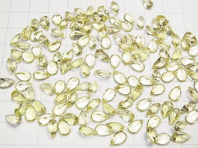 [Video]High Quality Lemon Quartz AAA Pear shape  Faceted 8x5x3mm 5pcs $3.79!