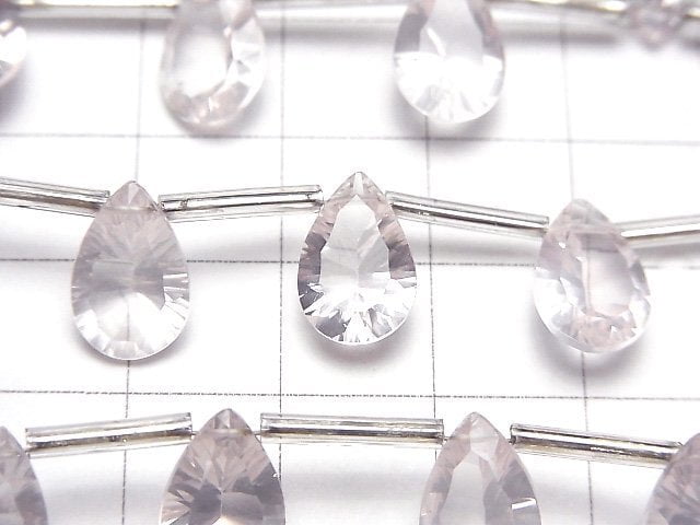 Hochwertiger Madagaskar Rosenquarz AAA Birnenform Konkavschliff 12 x 8 mm halb oder 1 strang (10 Stück)