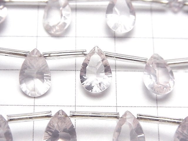 [Video] High Quality Madagascar Rose Quartz AAA Pear shape Concave Cut 12 x 8 mm half or 1 strand (10 pcs)