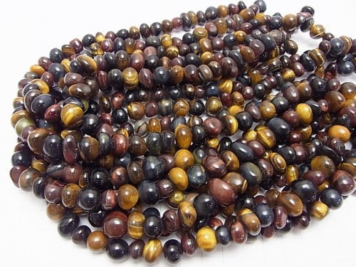 1strand $6.79! Tiger's Eye AA ++ 3 color mix Nugget 1strand beads (aprx.15inch / 37cm)