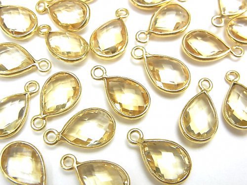 Bezel Setting, Citrine, Pear Shape Gemstone Beads