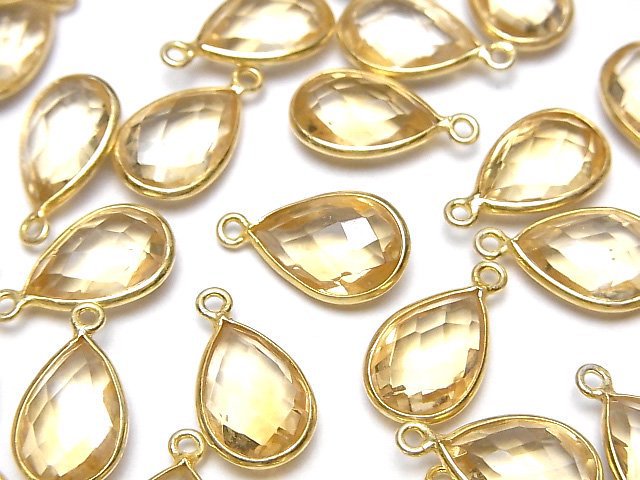 Bezel Setting, Citrine, Pear Shape Gemstone Beads