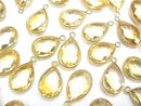 High Quality Citrine AAA Bezel Setting Faceted Pear Shape 16x11 18KGP 2pcs