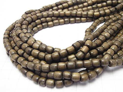 1strand $3.79! Gray Wood Roundel (Tube) 6x6x6mm 1strand beads (aprx.15inch / 37cm)