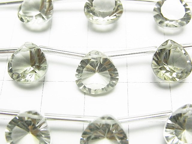 [Video] High Quality Green Amethyst AAA Chestnut Concave Cut 10x10mm 1strand (8pcs )