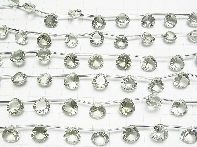 [Video] High Quality Green Amethyst AAA Chestnut Concave Cut 10x10mm 1strand (8pcs )