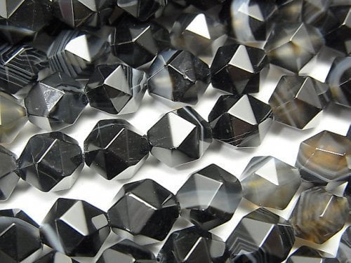 Faceted Round, Onyx Gemstone Beads