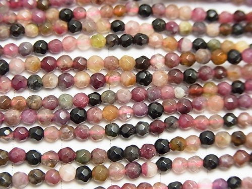 [Video] 1strand $13.99! Multi Color Tourmaline AA ++ - AA + 32 Faceted Round 3mm 1strand beads (aprx.15inch / 38cm)