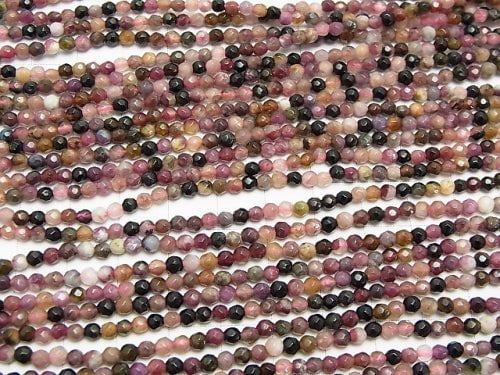 [Video] 1strand $13.99! Multi Color Tourmaline AA ++ - AA + 32 Faceted Round 3mm 1strand beads (aprx.15inch / 38cm)