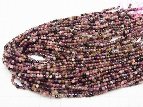 [Video] 1strand $13.99! Multi Color Tourmaline AA ++ - AA + 32 Faceted Round 3mm 1strand beads (aprx.15inch / 38cm)