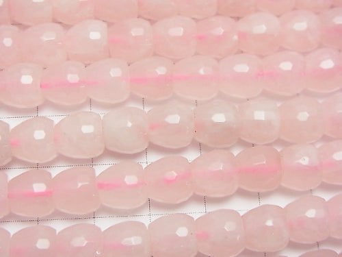 Rose Quartz AA++ Apple Shape 8mm half or 1strand beads (aprx.15inch/37cm)