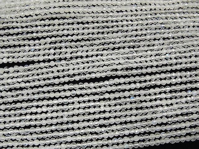 [Video] High Quality! Rainbow Moonstone AA++ Faceted Round 2mm 1-strand beads (approx. 15 inches/36 cm)