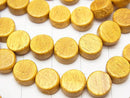 1strand $2.79! Wood Beads (Yellow) Coin 8x8x5mm 1strand beads (aprx.15inch / 37cm)