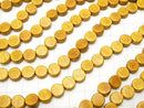 1strand $2.79! Wood Beads (Yellow) Coin 8x8x5mm 1strand beads (aprx.15inch / 37cm)