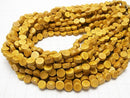 1strand $2.79! Wood Beads (Yellow) Coin 8x8x5mm 1strand beads (aprx.15inch / 37cm)