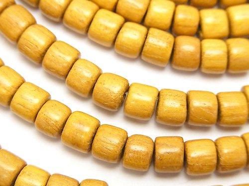 Yellow Wood Beads, Rondelle (Heishi), 7x7x5mm, 1-strand, approximately 15 inches/38 cm