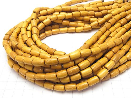 1strand $2.79! Wood Beads (Yellow) Tube 10x7x7mm 1strand beads (aprx.15inch / 38cm)