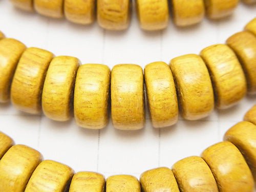 1strand $3.79! Wood Beads (Yellow) Rondelle 10x5x5 mm 1strand beads (aprx.15inch / 38cm)