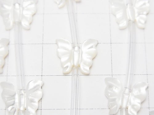 High Quality Mother of Pearl MOP AAA White Butterfly Shape half or 1strand (Approx 12pcs)