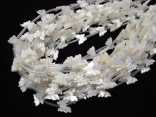 High Quality Mother of Pearl MOP AAA White Butterfly Shape half or 1strand (Approx 12pcs)