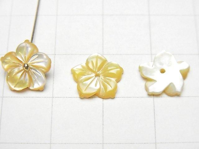 [Video] High-Quality Yellow Shell AAA Flower [6mm][8mm][10mm] Center Hole 4pcs